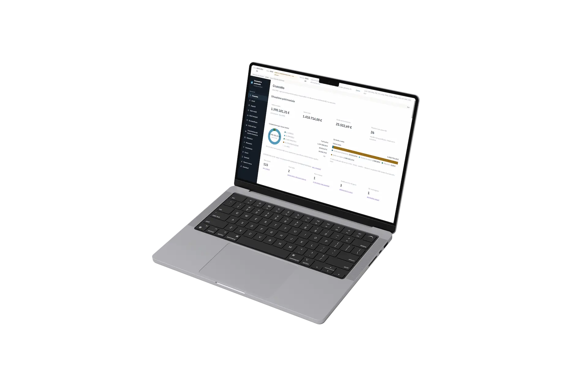 Computer portatile con il cruscotto di PAccrual